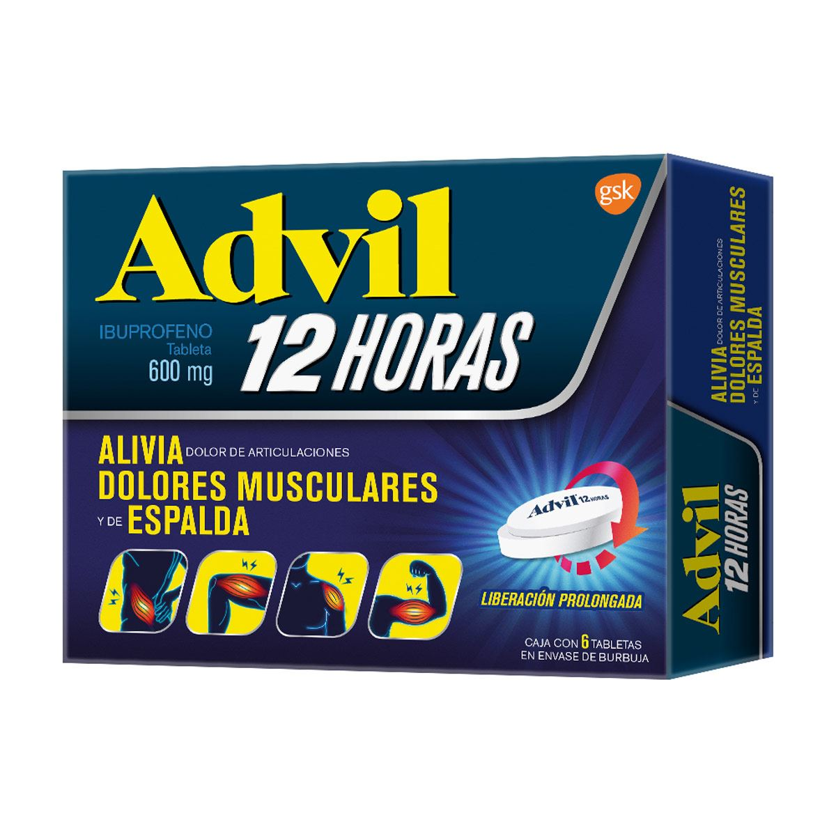 Advil 12 Horas 6 Tabletas de Liberación Prolongada